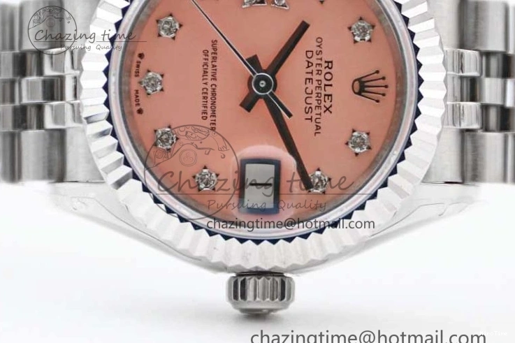 MiroTime 0404 HighPerformance Lady DateJust 28 SS TWF 1:1 Best Edition 904L Steel Pink Dial Diam Markers on President Bracelet NH 2179